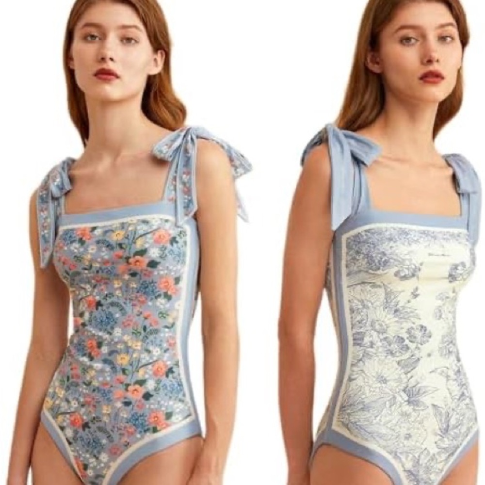 KVIS Women's Retro Double-Sided one-Piece Swimsuit size medium